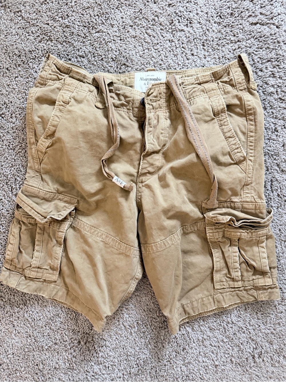 Abercrombie & Fitch Men's Tan Cargo Shorts Y2K Vintage AF 2008
